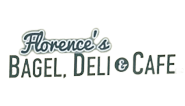 Florence Bagel Deli and cafe Logo and illustration on a white background