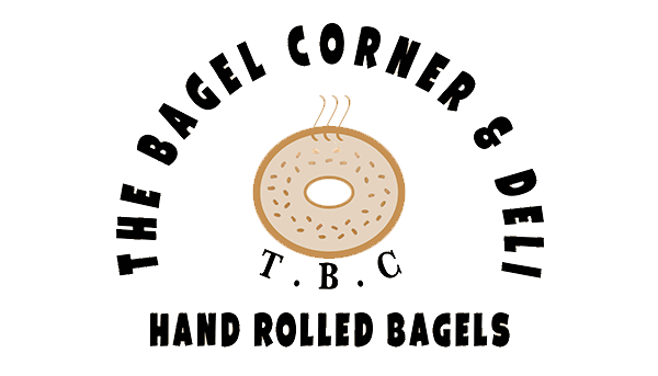 The Bagel Corner and Deli Logo and illustration on a white background